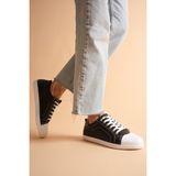 Analin Shoes Kadın Hakiki Deri Casual Spor Ayakkabı - Siyah