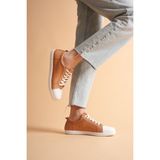 Analin Shoes Kadın Hakiki Deri Casual Spor Ayakkabı - Taba