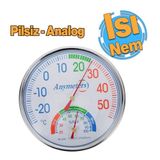 Analog Termometre Isı Ve Nem Ölçer Sauna Sıcaklık Ölçme Derece Gösterge Pilsiz Mekanik Düz 1 Adet