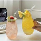 Ananas Desen Cam Soğuk Kahve Sunum Bardağı 2 Adet - 550 ml
