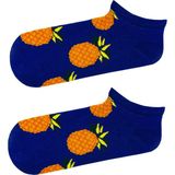 Ananas Desenli Lacivert Renkli Patik Çorap - Çok Renkli - 37 - 44