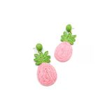 Ananas Hasır Küpe - Pembe