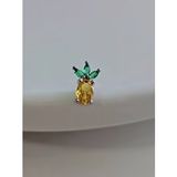 Ananas Model Kıkırdak Piercing Tragus Helix Silver Gümüş ve Altın Kaplama Gold Renk Küpe (Gümüş)