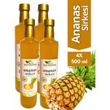 Ananas Sirkesi 500 ml 4'lü Paket - Organik Doğal Fermente - 2 lt