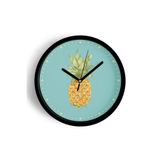 Ananas Tasarımı Mutfak Duvar Saati - 30cm - Önü Camlı Siyah Kasa - Sessiz Mekanizma, JH0537S30SKP
