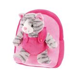 Anaokul (Okul Öncesi) Peluş Sırt Çantası Peluş Oyuncaklı - Koyu Pembe