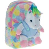 Anaokul (Okul Öncesi) Peluş Sırt Çantası Peluş Oyuncaklı - Pembe - Sarı - Mavi