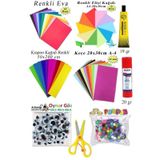 Anaokulu Etkinlik Seti 9 Lu 1 Paket Okul Oncesi Gelisim Seti Eva Kece Oynar Goz Krapon Ponpon Elisi Kagidi