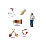 Anaokulu Ritim Orff Set Ucgen Zil Ahsap Ksilofon Darbuka Marakas Ritim Çubugu Zilli Tef