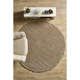 Anaska Home Modern Desenli Salon Halısı Bej Peluş Halı Yıkanabilir Post Halı Kaymaz Taban Halı Oval Halı