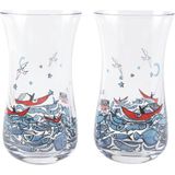 Anason Işleri Balık Masalı Rakı Kadehi Ince Belli 2'li Set - Şeffaf - 120 ml