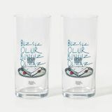 Anason İşleri Buzsuz Olur, Bunsuz Olmaz Rakı Kadehi 2'li Set