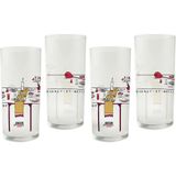Anason İşleri Hürmetli Rakı Kadehi 4 Adet - Kırmızı - 200 ml