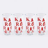 Anason İşleri Kararınca, Rakı Kadehi 4 Adet - Kırmızı - 200 ml