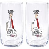 Anason İşleri Masanın En Bilgesi Su Bardağı 2'li Set - Şeffaf - 365 ml