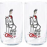 Anason İşleri Masanın En Cool'u, Su Bardağı 2'li Set - Şeffaf - 365 ml