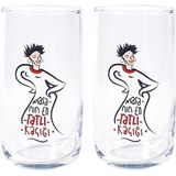Anason İşleri Masanın En Tatlı Kaçığı Su Bardağı 2'li Set - Şeffaf - 365 ml