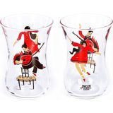 Anason İşleri Şen Şakrak Ara Çay Bardağı 2'li Set - Renkli - 90 ml