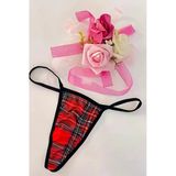 Anastasia Underwear Kadın String Tanga Külot - Büyük Kare Desenl Kırmızı (86153)