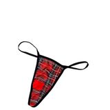 Anastasia Underwear Kadın String Tanga Külot - Büyük Kare Desenl Kırmızı (86153)