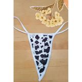 Anastasia Underwear Kadın String Tanga Külot - Dalmaçya Desen Siyah-Beyaz (Ans105)