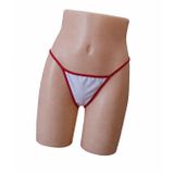 Anastasia Underwear Kadın String Tanga Külot - Kırmızı İpli Beyaz (ANS999)