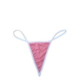 Anastasia Underwear Kadın String Tanga Külot - Küçük Kare Desen - Kırmızı (Ans104)