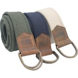 Anatolia Craft Derili Erkek Kadın Kız Genç Için D Tokalı Antik Halkalı Dokuma Yeşil Lacivert Bejkrem Taktik Spor Kanvas Kot Bez Kemer - 110 cm - Yeşil - Lacivert - Bej - Krem