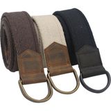 Anatolia Craft Derili Erkek Kadın Kız Genç Için D Tokalı Siyah Antik Halkalı Dokuma Kahverengi Bejkrem Siyah Taktik Spor Kanvas Kot Bez Kemer - 125 cm - Kahverengi - Bej - Krem - Siyah