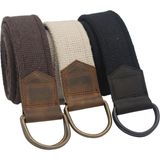 Anatolia Craft Derili Erkek Kadın Kız Genç Için D Tokalı Siyah Antik Halkalı Dokuma Kahverengi Bejkrem Siyah Taktik Spor Kanvas Kot Bez Kemer - 130 cm - Kahverengi - Bej - Krem - Siyah
