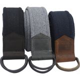 Anatolia Craft Derili Erkek Kadın Kız Genç Için D Tokalı Siyah Antik Halkalı Dokuma Siyah Koyugri Lacivert Taktik Spor Kanvas Kot Bez Kemer - 130 cm - Siyah - Koyu Gri - Lacivert