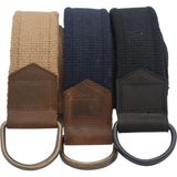 Anatolia Craft Derili Erkek Kadın Kız Genç Için D Tokalı Siyah Antik Halkalı Dokuma Taba Lacivert Siyah Taktik Spor Kanvas Kot Bez Kemer - 105 cm - Taba - Lacivert - Siyah