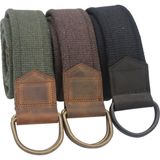 Anatolia Craft Derili Erkek Kadın Kız Genç İçin D Tokalı Siyah Antik Halkalı Dokuma YEŞİL KAHVERENGİ SİYAH Taktik Spor Kanvas Kot Bez Kemer - 115 cm - Yeşil - Kahverengi - Siyah