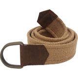 Anatolia Craft Erkek Kadın Kız Genç Için Unisex Derili D Tokalı Antik Halkalı Dokuma Taba Taktik Spor Kanvas Kot Bez Kemer - 115 cm - Açık Taba - Taba