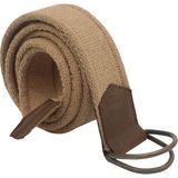 Anatolia Craft Erkek Kadın Kız Genç Için Unisex Derili D Tokalı Antik Halkalı Dokuma Taba Taktik Spor Kanvas Kot Bez Kemer - 120 cm - Açık Taba - Taba