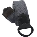 Anatolia Craft Erkek Kadın Kız Genç Için Unisex Derili D Tokalı Siyah Halkalı Dokuma Koyu Gri Taktik Spor Kanvas Kot Bez Kemer - 120 cm - Koyu Gri - Koyu Gri