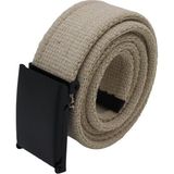 Anatolia Craft Taktik Unisex Bejkrem Erkek Kadın Kız Genç Için Siyah Tokalı Spor Kanvas Kot Bez Kemer - 125 cm - Bej - Krem