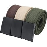 Anatolia Craft Taktikal Unisex Erkek Kadın Genç Için 3'lü Siyah Tokalı Kahverengi Bejkrem Yeşil Spor Kot Kanvas Bez Kemer - 120 cm - Renkli