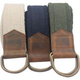 Anatolia Craft Unisex Derili Erkek Kadın Kız Genç Için D Tokalı Antik Halkalı Dokuma Bej Krem Lacivert Yeşil Taktik Spor Kanvas Kot Bez Kemer - 115 cm - Bej - Krem - Lacivert - Yeşil