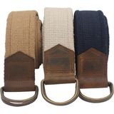 Anatolia Craft Unisex Derili Erkek Kadın Kız Genç Için D Tokalı Antik Halkalı Dokuma Taba Bejkrem Lacivert Taktik Spor Kanvas Kot Bez Kemer - 125 cm - Renkli