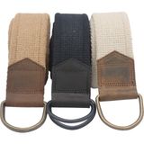 Anatolia Craft Unisex Derili Erkek Kadın Kız Genç Için D Tokalı Siyah-Antik Halkalı Dokuma Taba Siyah Bej Krem Taktik Spor Kanvas Kot Bez Kemer - 135 cm - Renkli