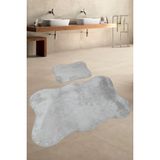 Anatolia Gri 2Li 80X140 + 50X70 Cm Buyuk Ebat Banyo Paspasi Seti Klozet Takimi