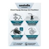 Anatolia Klozet Montaj Vidası Metal Dayanıklı Üstten Sıkmalı Klozet Kapak Montaj Vidası