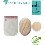 Anatolia Soap Kabak Vücut Kabak Yüz Kelebek Kalın Kese Set 3'lü Doğal Malzeme ile Kimyasal İçermez - 1
