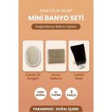 Anatolia Soap Mini Banyo Seti - Kabak Lifi Süngeri + Lastikli Kese + Kayısı Sabunu 3'lü Doğal Set