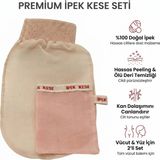 Anatolia Soap Premium Doğal Ipek Kese Seti - 2'li Vücut ve Yüz Peeling Kesesi Hassas Bakım