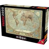 Anatolian 2000 Parçalık Dünya Haritası Puzzle - Zorlu ve Eğlenceli - Standart
