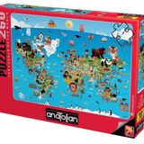 Anatolian Karikatür Dünya Haritaesı 260 Parça Puzzle