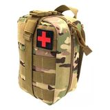 Anatolian Shield Taktik Molle Acil Yardım Ilk Yardım Çantası Su Geçirmez - 22 x 8 Cm - Orman Kamuflaj