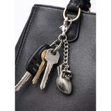 Anatomik Kalp Figürlü Metal Anahtarlık Gümüş Renk Unisex Aksesuar